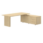 Desk With Full Modesty Panel And Credenza Unit Right (1)