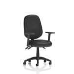 Esme – Multicolour Operator Office Chair Black Bonded Leather Ha Arms