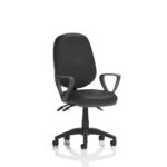 Esme – Multicolour Operator Office Chair Black Bonded Leather Loop Arms