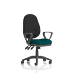 Esme – Multicolour Operator Office Chair Loop Arms Maringa Teal Black Back