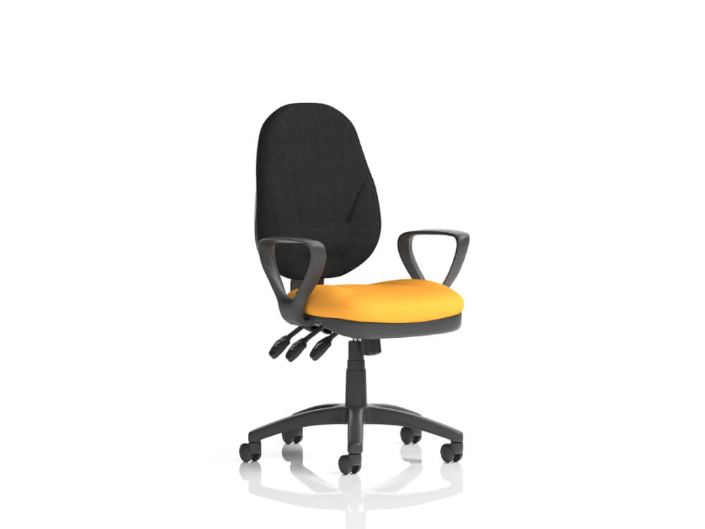 Esme – Multicolour Operator Office Chair Loop Arms Senna Yellow Black Back