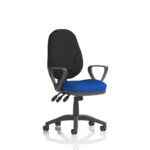 Esme – Multicolour Operator Office Chair Loop Arms Stevia Blue Black Back