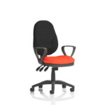 Esme – Multicolour Operator Office Chair Loop Arms Tabasco Orange Black Back