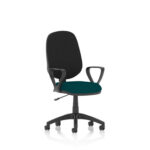 Esme – Multicolour Operator Office Chair Maringa Teal Black Loop Arms