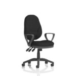 Esme – Multicolour Operator Office Chair With Loop Arms Black Fabric