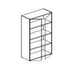 L1000 X D440 X H1554 2 Movable Shelves And 1 Fixed Open Element