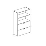 L800 X D460 X H1554 2 Filing Drawers1 Lock1 Movable Shelf And 1 Fixed