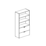 L800 X D460 X H1938 2 Filing Drawers1 Lock2 Movable Shelves And 1 Fixed