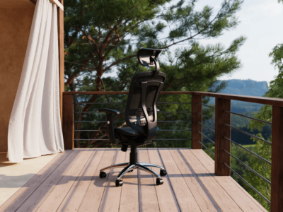 Miles Black Mesh Back Task Chair With Optional Headrest 01