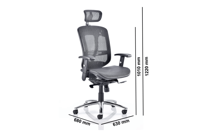 Miles Black Mesh Back Task Chair With Optional Headrest Dimmssionimg Img