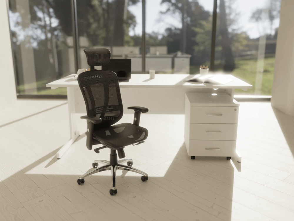 Miles Black Mesh Back Task Chair With Optional Headrest Main Img (1)