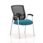 Oregon – Straight Chrome Leg Visitor Chair With Mesh Back Teal 150x150