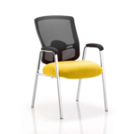 Oregon – Straight Chrome Leg Visitor Chair With Mesh Back Yellow 150x150