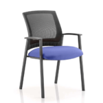 Metro Visitor Chair Black Fabric Black Mesh Back Blue