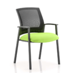 Metro Visitor Chair Black Fabric Black Mesh Back Green