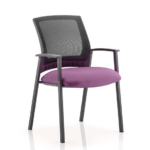 Metro Visitor Chair Black Fabric Black Mesh Back Purple