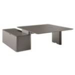 Bruna 2 Square Shape Meeting Table Left Said Credenza Unit