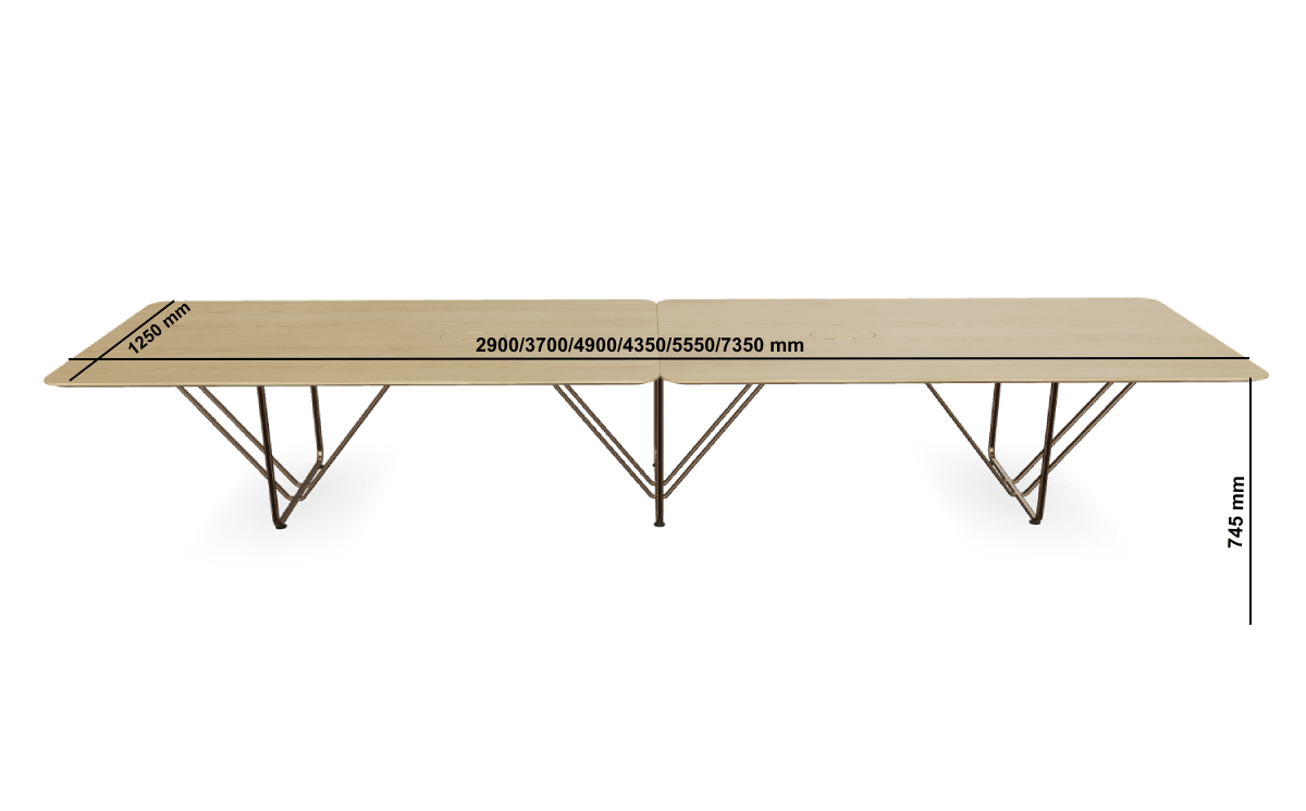 Inizio 2 Rectangular Shape Meeting Table Dimmssion Image