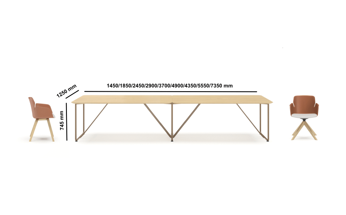 Inizio 3 Operational Desk For 2, 4 And 6 Persons Dimensions Img