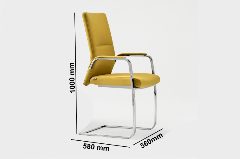 Crypton 1 Visitor Chair With Cantilever Swivel Base Size