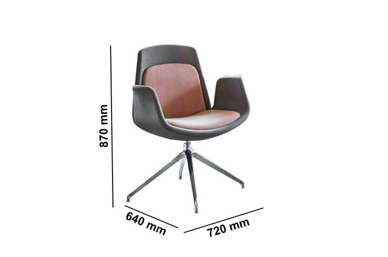 Mason 1 Visitor Chair Swivel Base Size