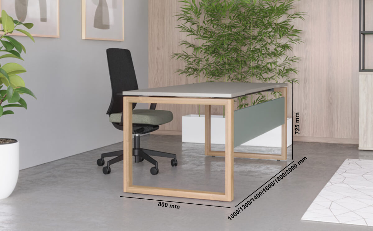 Columbo 2 Executive Desk With Loop Leg Size